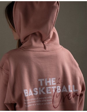 Sudadera hood Unisex Crew en color Pink Vintage