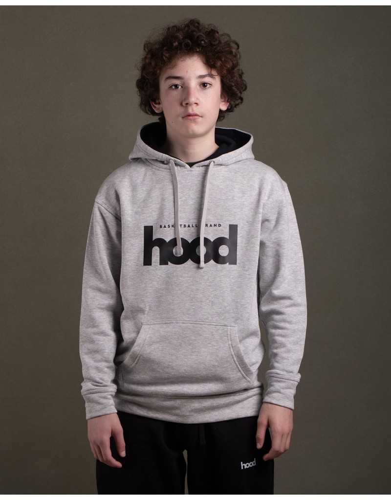 Sudadera hood Unisex Sport logo en color gris con capucha en contraste