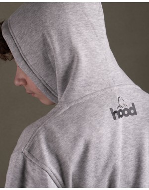 Sudadera hood Unisex Sport logo en color gris con capucha en contraste