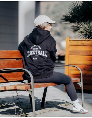 Sudadera hood Unisex modelo Basketball en color negro (ECO)