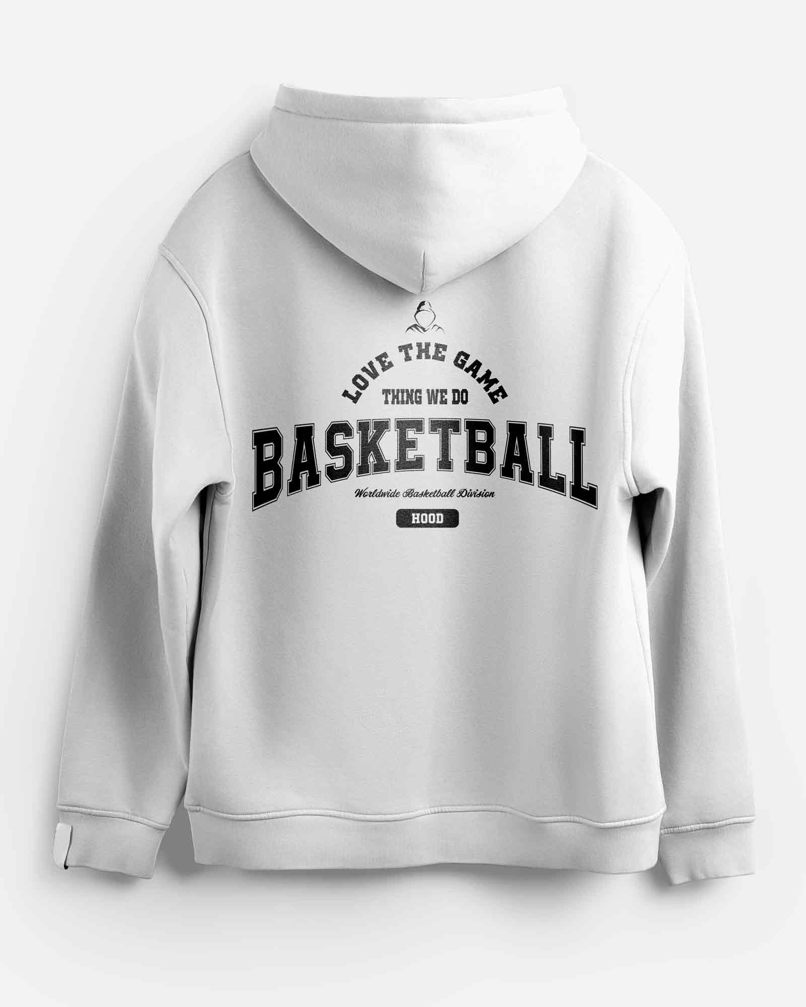 Sudadera hood Unisex modelo Basketball en color blanco (ECO)