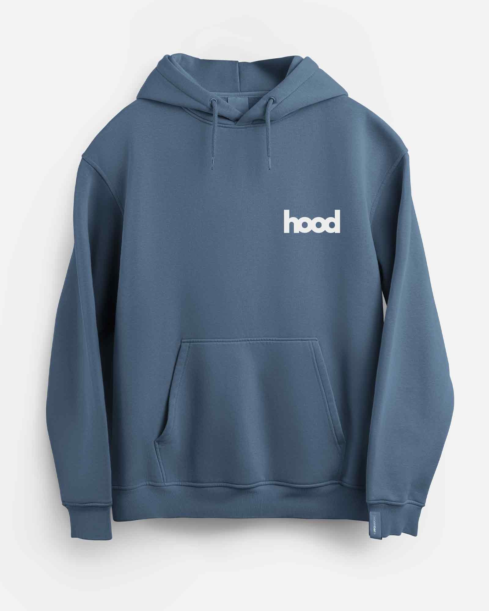 Sudadera hood Unisex Crew en color Steel Blue (ECO)