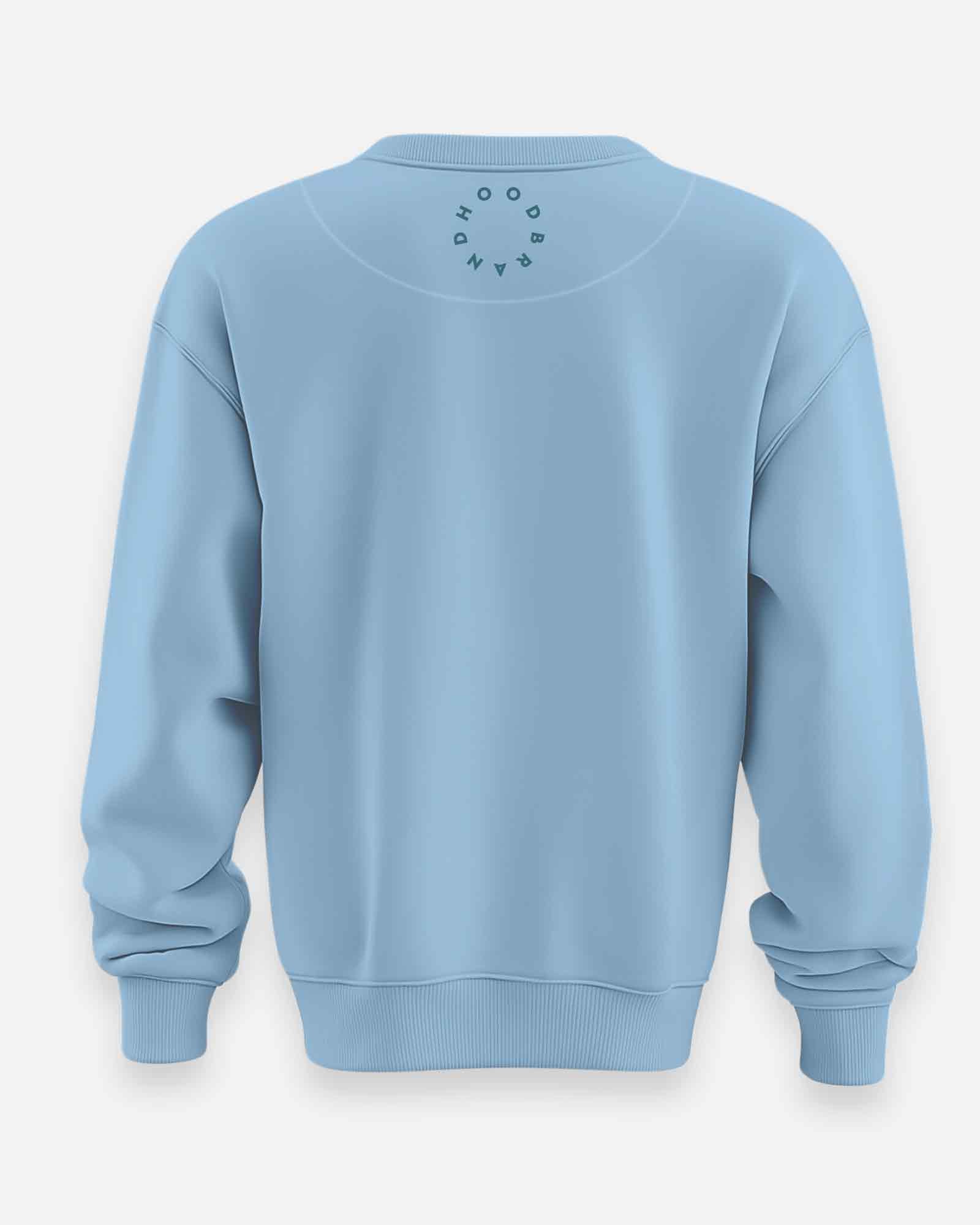 Sudadera sin capucha hood Unisex Órbita color Sky Blue