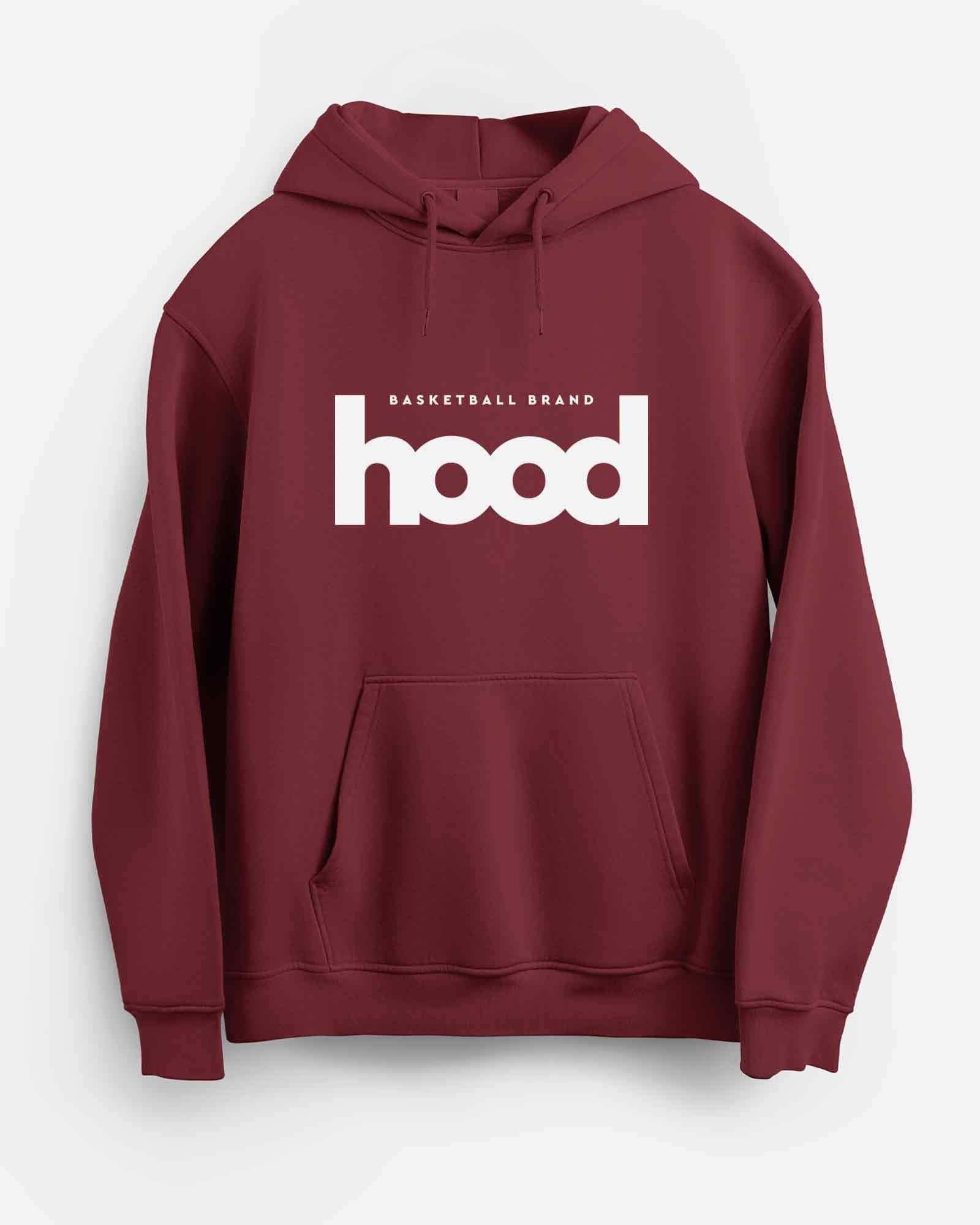 Sudadera hood Unisex Logo en color burdeos