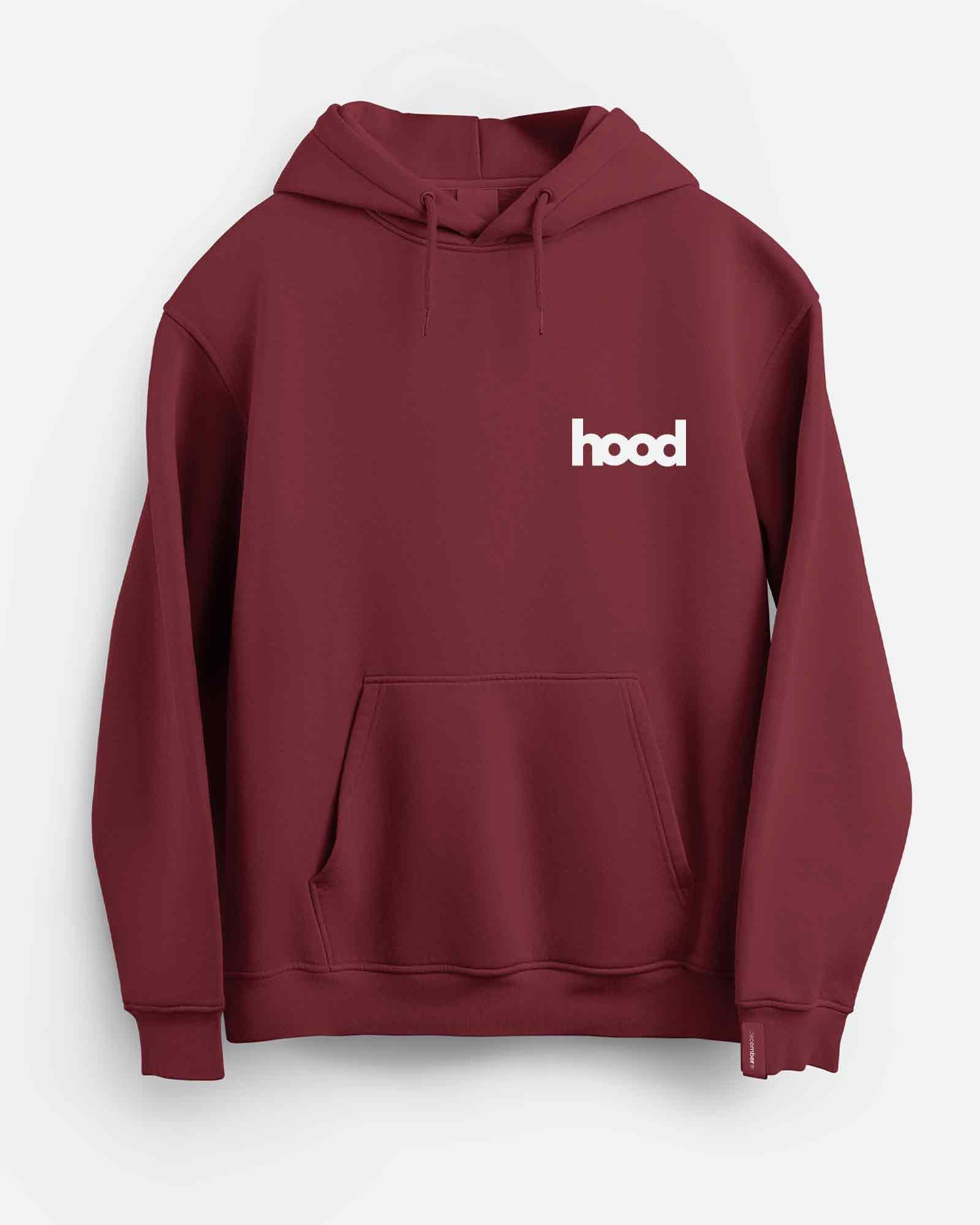 Sudadera hood Unisex Crew en color burdeos