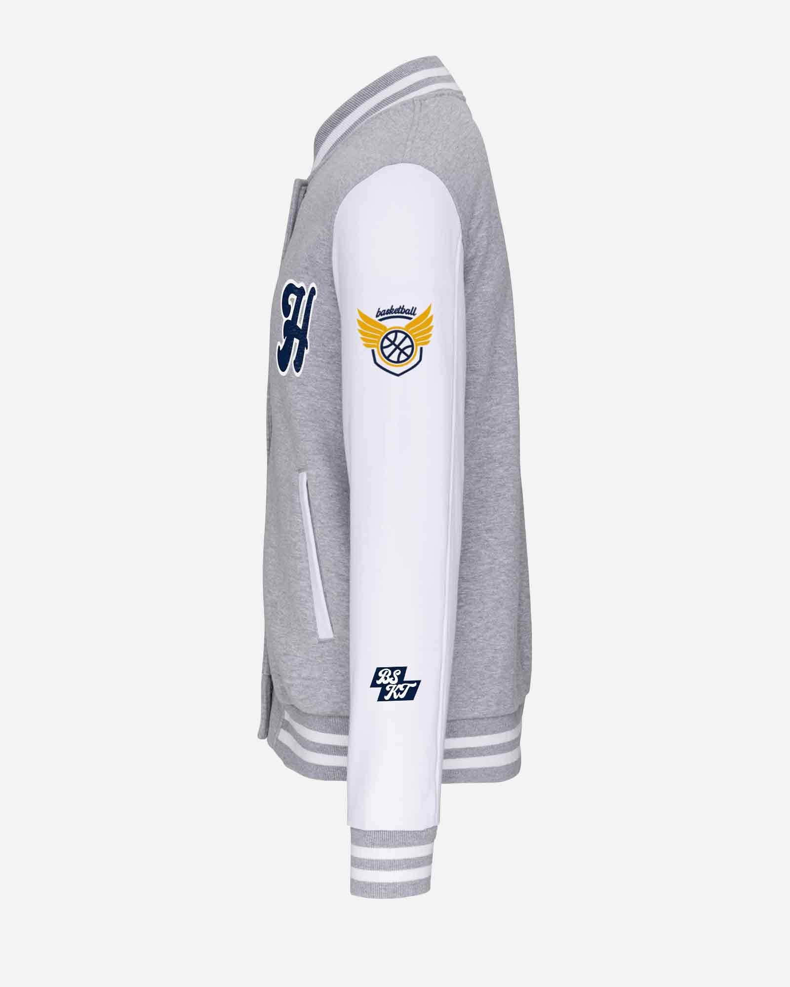 Chaqueta Varsity hood color gris/blanco