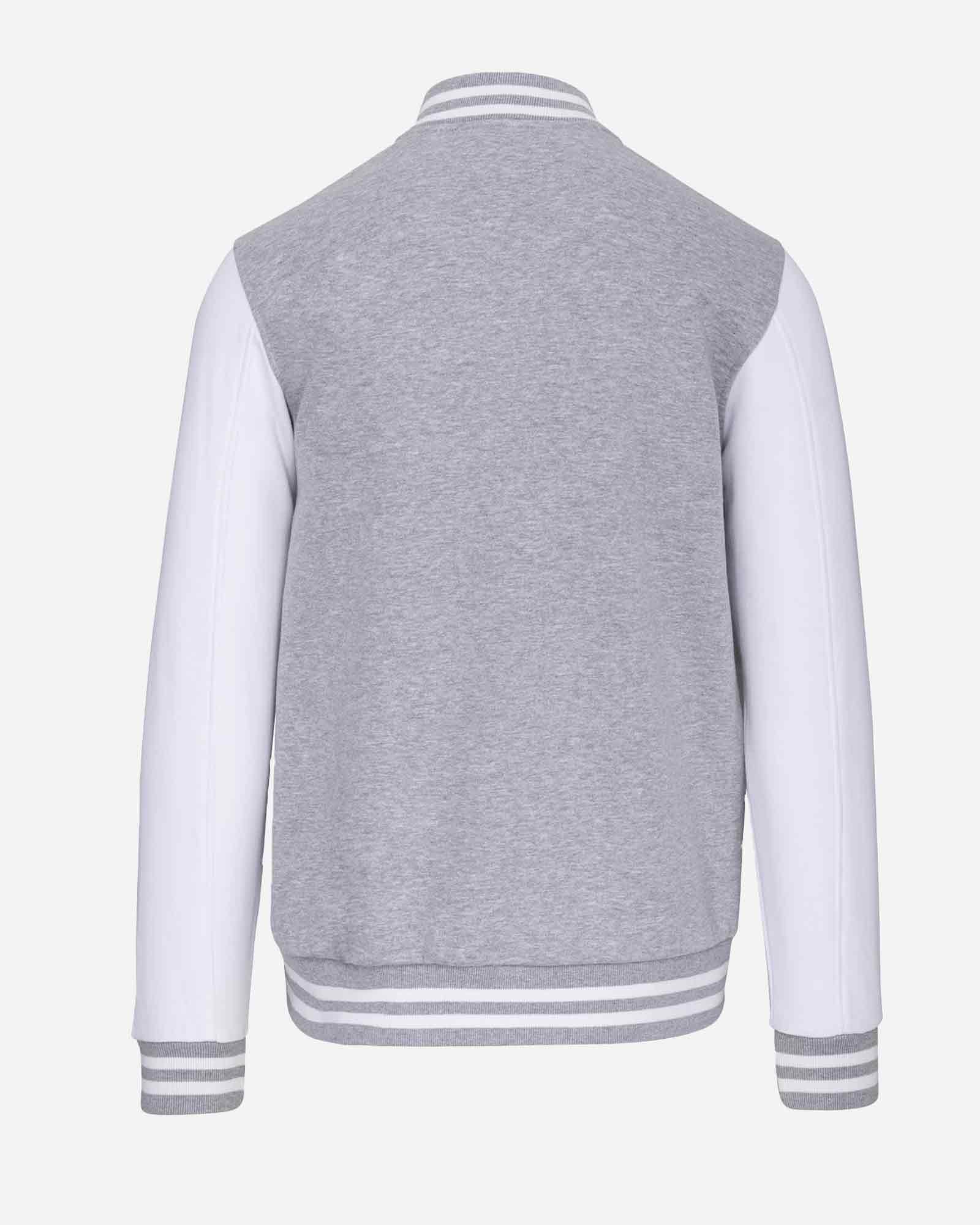 Chaqueta Varsity hood color gris/blanco