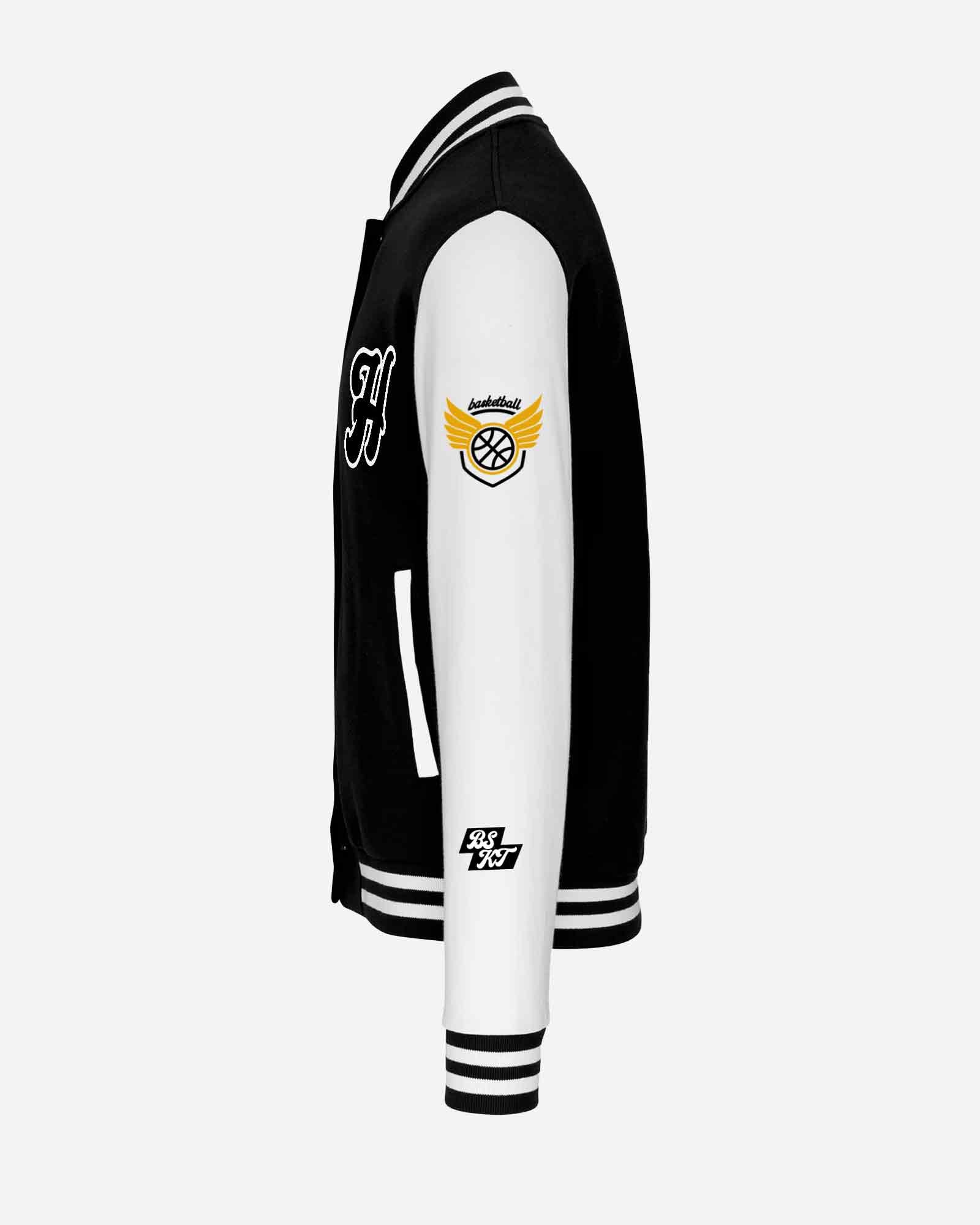 Chaqueta Varsity hood color negro/blanco