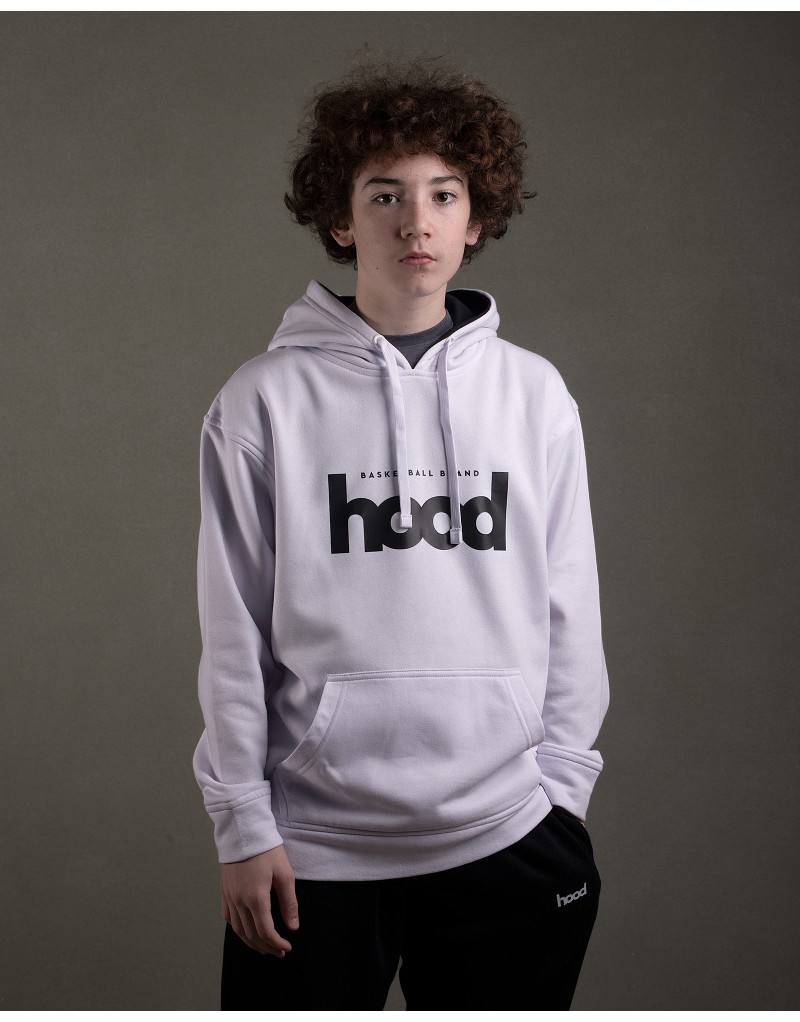 Sudadera hood Unisex Sport logo en color blanca con capucha en contraste.