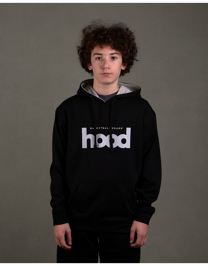 Sudadera hood Unisex Sport logo en color negro con capucha en contraste