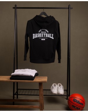 Sudadera hood Unisex modelo Basketball en color negro (ECO)