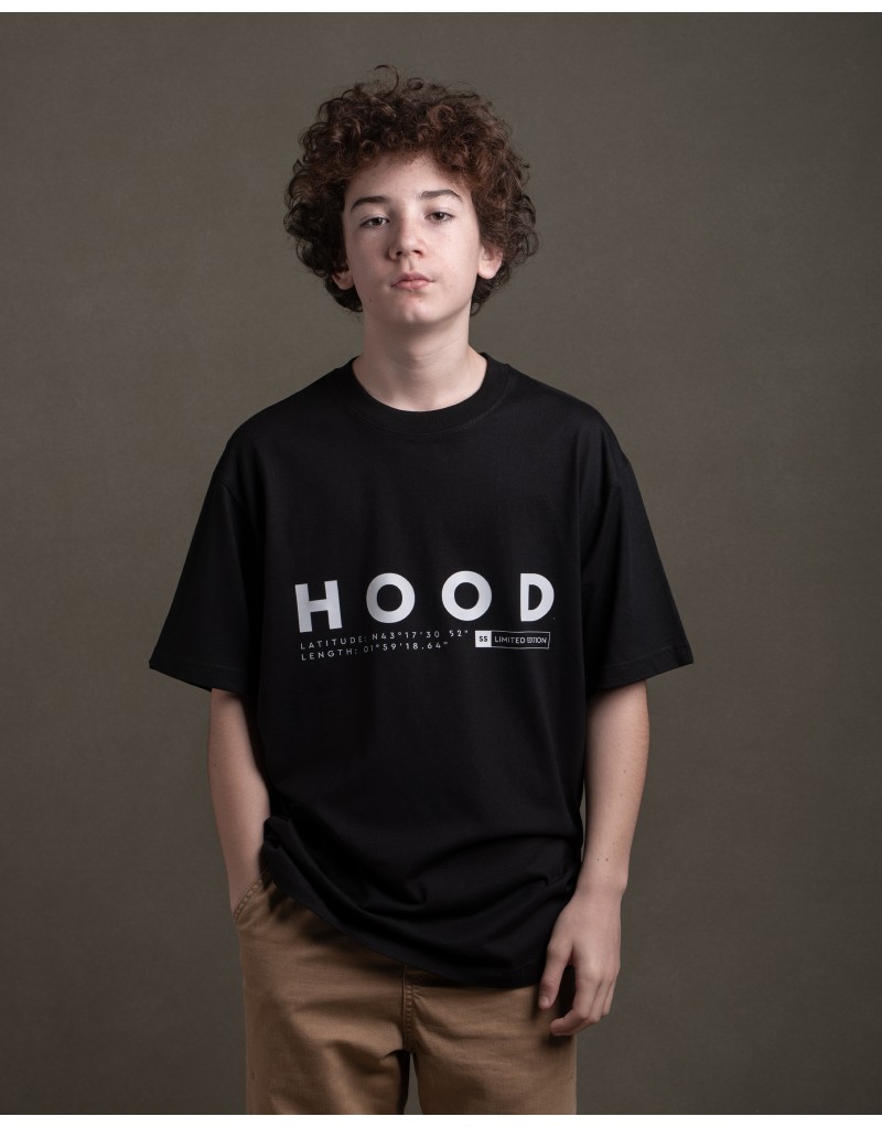 Camiseta hood Unisex Oversize modelo Limited Edition color negro