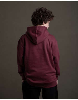 Sudadera hood Unisex Firma en color burdeos