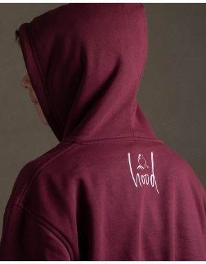 Sudadera hood Unisex Firma en color burdeos