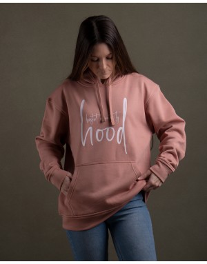 Sudadera hood Unisex Firma en color Pink Vintage